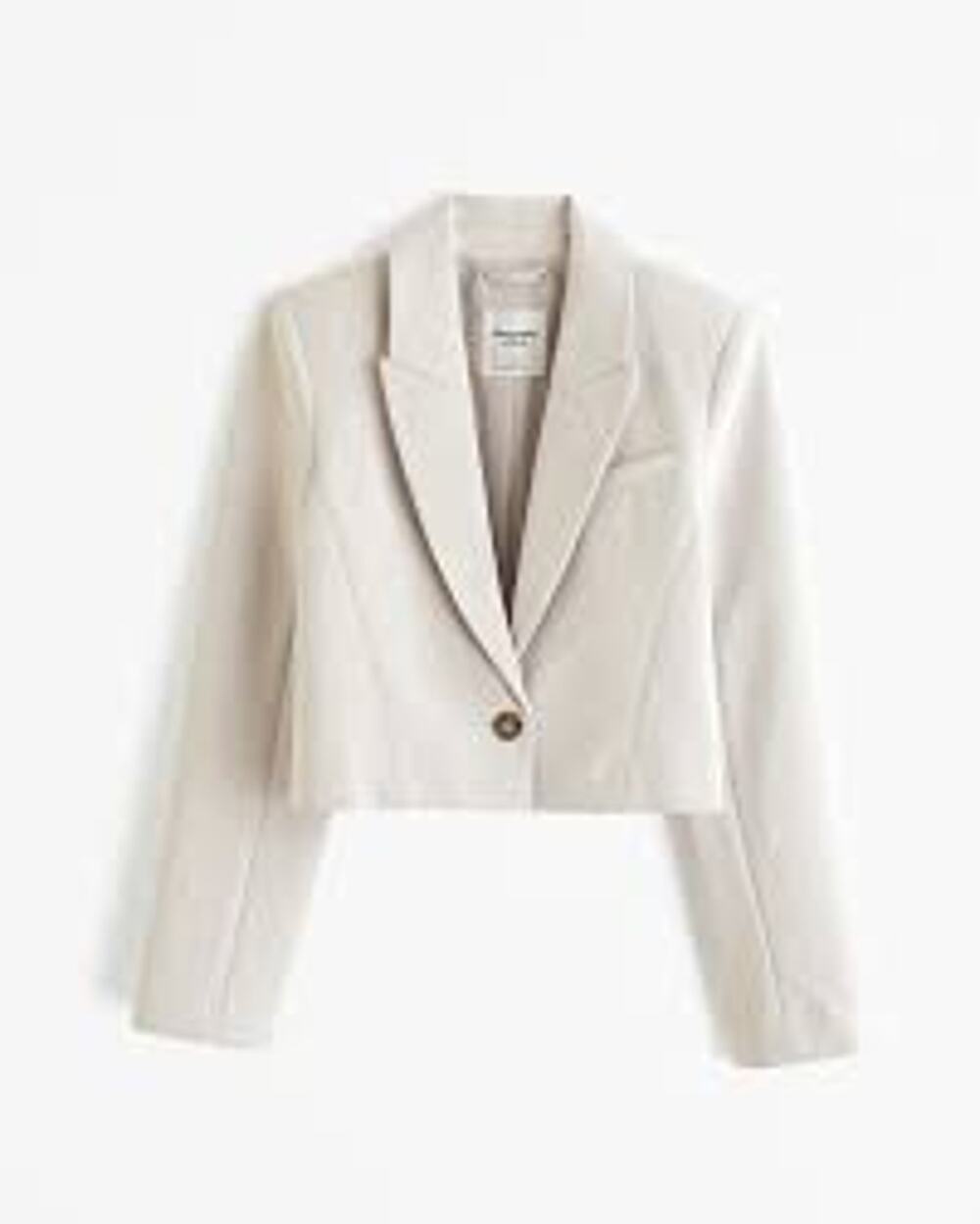 H&M Cropped Blazer Jacket Grey Tan XS